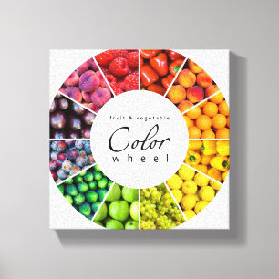 Farbrad für Obst und Gemüse (12 Farben) Leinwanddruck