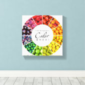 Farbrad für Obst und Gemüse (12 Farben) Leinwanddruck (Insitu (Holzboden))