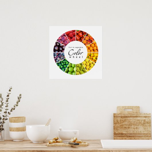 Farbrad für Obst und Gemüse (12 Farben) Poster (Küche)