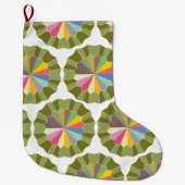 Farbrad gemustert großer weihnachtsstrumpf (Vorderseite)