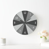 Farbrad grau mit Ziffern Große Wanduhr (Zuhause)