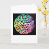 FARBRAD MANDALA KARTE (Gelbe Blume)