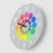 Farbrad...mit der Hintergrundfarbe. Große Wanduhr (Winkel)