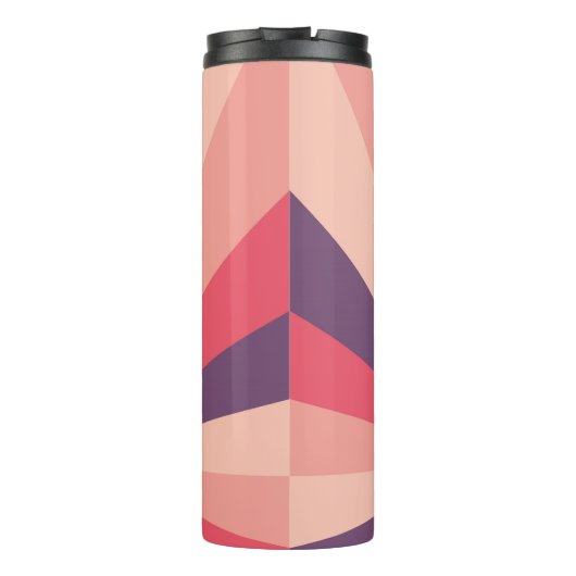 Farbrad-Muster für Monogramm Lila und rosa Blush Thermosbecher (Rückseite)