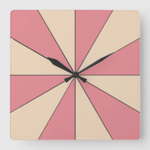 Farbrad Peach verstellbar Minimalistisch Quadratische Wanduhr