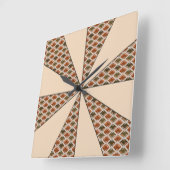 Farbrad Pfirsich verstellbare Diamanten Quadratische Wanduhr (Winkel)