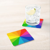 Farbrad Rechteckiger Pappuntersetzer (Vor Ort)