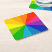 Farbrad Rechteckiger Pappuntersetzer (angewinkelt)