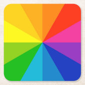 Farbrad Rechteckiger Pappuntersetzer (Vorderseite)