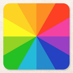 Farbrad Rechteckiger Pappuntersetzer