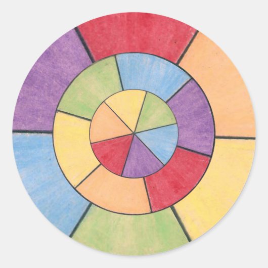 Farbrad Runder Aufkleber (Vorderseite)