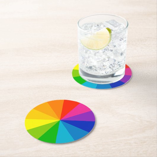 Farbrad Runder Pappuntersetzer (Vor Ort)