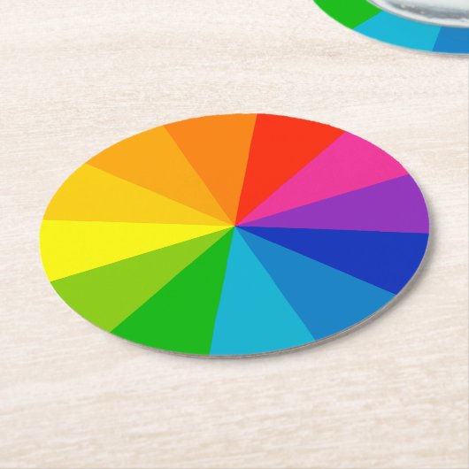 Farbrad Runder Pappuntersetzer (Angewinkelt)
