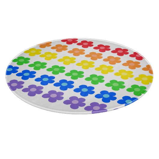 Farbräderharmonie im Blumendesign Schneidebrett (Ecke)