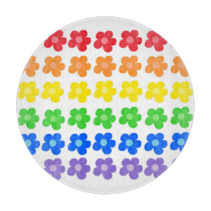 Farbräderharmonie im Blumendesign Schneidebrett