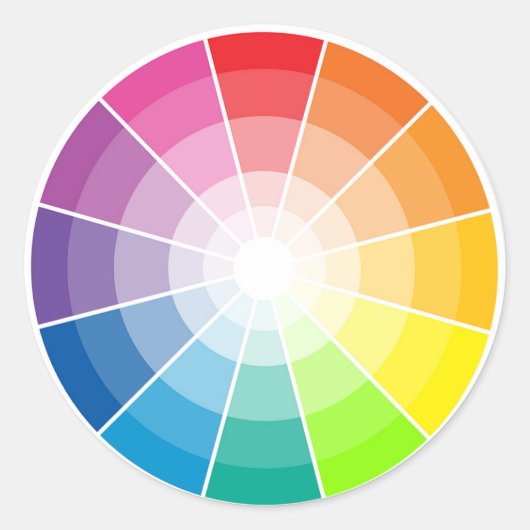 Farbradlicht Runder Aufkleber (Vorderseite)