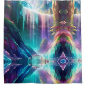 Farbragenbogen Eisspektrum Wasserfall Duschvorhang (Vorderseite)