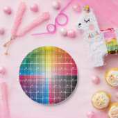 Farbraster auf Papier-Tellern Pappteller (Party)