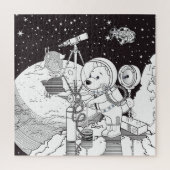 Farbraum mit einem Astronauten-Welpe Puzzle (Vertikal)