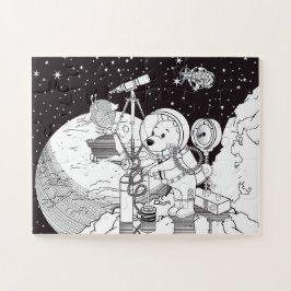 Farbraum mit einem Astronauten-Welpe Puzzle
