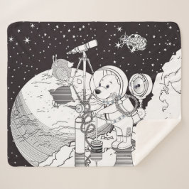 Farbraum mit einem Astronauten-Welpe Sherpadecke