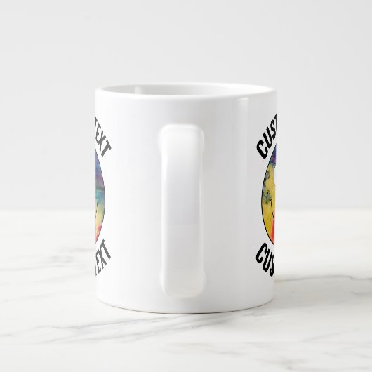 Farbrauschendes, benutzerdefiniertes Happy-Gesicht Jumbo-Tasse (Rückseite)