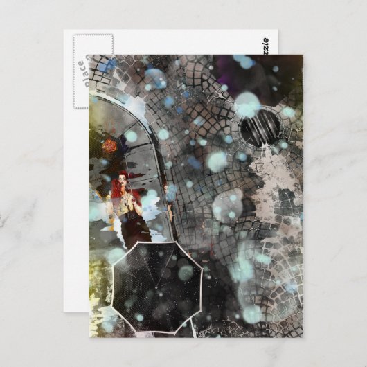 Farbregen Postkarte (Vorne/Hinten)