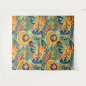 Farbreiche exotische Blume - nahtloses Muster Wandteppich (Vorderseite (Horizontal))