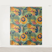 Farbreiche exotische Blume - nahtloses Muster Wandteppich (Vorderseite)