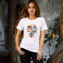 Farbreiches abstraktes Baum-T-Shirt | Künstlerisch