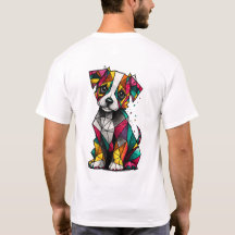 Farbreiches geometrisches Welpen-T-Shirt – Moderne