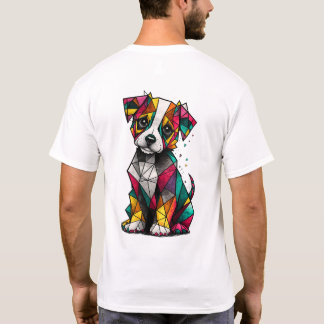 Farbreiches geometrisches Welpen-T-Shirt – Moderne T-Shirt