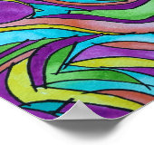 Farbrhythmisch Abstrakte Tinte und Aquarellkunst Poster (Ecke)