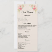 Farbring der Blume auf Beige-Menü-Karte Einladung (Vorderseite)