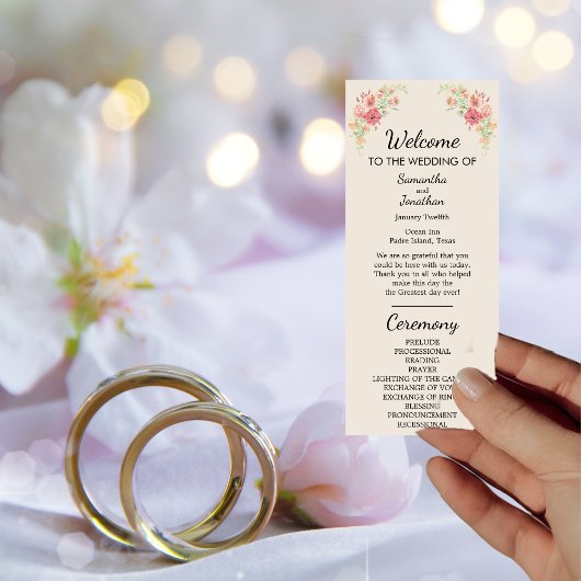 Farbring der Blume auf Beige Programmkarte Einladung