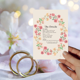 Farbring der Blume auf der Detailkarte für Beige Einladung