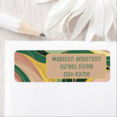 Farbrosa abstrakte Bio Linienmuster in grün (Insitu)