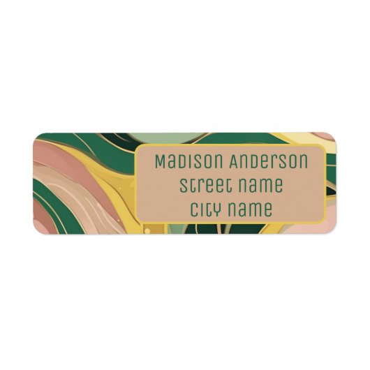 Farbrosa abstrakte Bio Linienmuster in grün (Vorne)