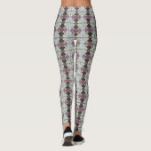 Farbrosa blaues Beige Muster Leggings (Rückseite)