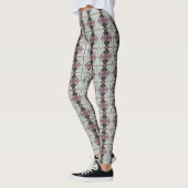 Farbrosa blaues Beige Muster Leggings (Links)