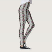 Farbrosa blaues Beige Muster Leggings (Rechts)
