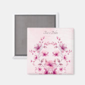 Farbrosa Blume Magnet (Vorderseite/Rückseite)