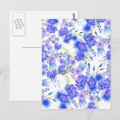 Farbrosa Blume Postkarte (Vorne/Hinten)