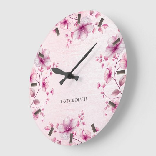 Farbrosa Blume Wall Clock Große Wanduhr (Winkel)