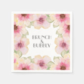 Farbrosa Blumenbrunch & Bubbly Serviette (Vorderseite)