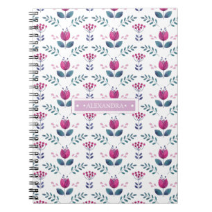 Farbrosa Blumendesign Notizblock