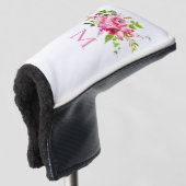 Farbrosa Blütengarten Monogramm Golf Headcover (3/4 Vorderseite)
