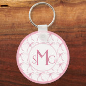Farbrosa Bogen mit Monogramm Schlüsselanhänger (Vorderseite)
