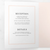 Farbrosa Border All-in-One-Hochzeit Dreifach Gefaltete Einladung (Innen Erste Seite)