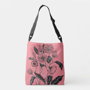 Farbrosa Crossbody oder Tote-Beutel mit Mohn Tragetaschen Mit Langen Trägern